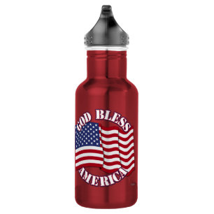 Gott segne Amerika mit der Flagge der USA Trinkflasche