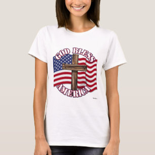 Gott segne Amerika mit der Flagge der USA und dem  T-Shirt
