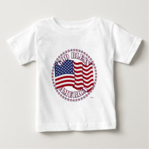 Gott segne Amerika mit der USA-Flagge und 50 Stern Baby T-shirt