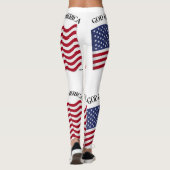 Gott segne Amerika mit schwindender Flagge Leggings (Rückseite)