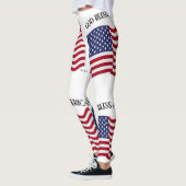 Gott segne Amerika mit schwindender Flagge Leggings (Links)