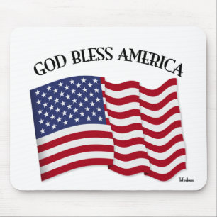 GOTT SEGNE AMERIKA mit US-Flagge Mousepad