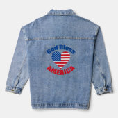 Gott segne Amerika Niedlich Patriotisch Christlich Jeansjacke (Rückseite)