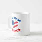 Gott segne Amerika Niedlich Patriotisch Christlich Kaffeetasse (Vorderseite Links)