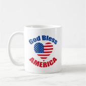 Gott segne Amerika Niedlich Patriotisch Christlich Kaffeetasse (Links)