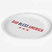 Gott segne Amerika Pappteller (Schrägansicht)