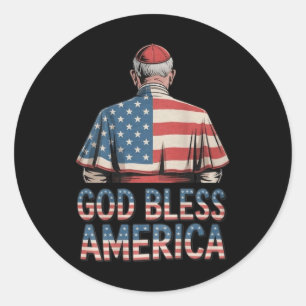 Gott segne Amerika Papst Leo Xiv (auf der Rückseit Runder Aufkleber
