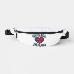 Gott segne Amerika Patrioten-Herz-Shirt-Design_1 Bauchtasche