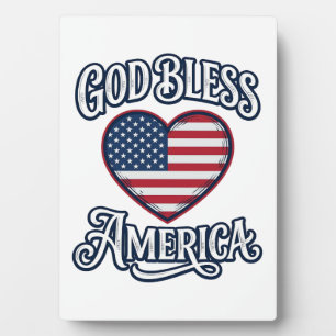 Gott segne Amerika Patrioten-Herz-Shirt-Design_1 Fotoplatte