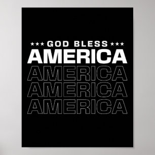 Gott segne Amerika Patriotic 4. Juli für Memori Poster