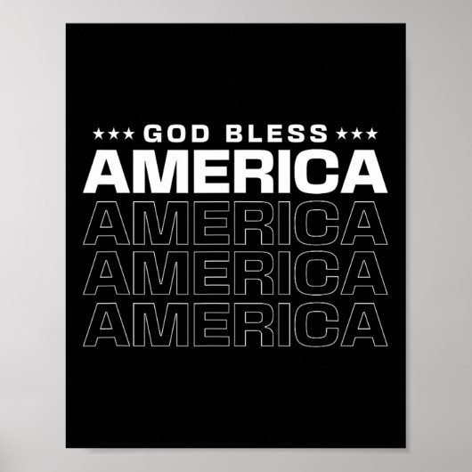 Gott segne Amerika Patriotic 4. Juli für Memori Poster (Vorne)
