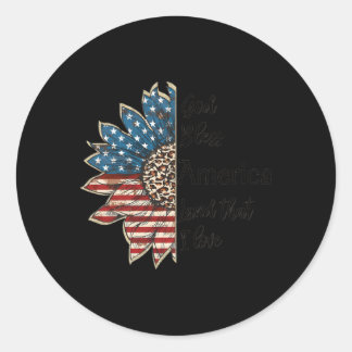 Gott segne Amerika Patriotic 4. Juli USA Flagge Runder Aufkleber