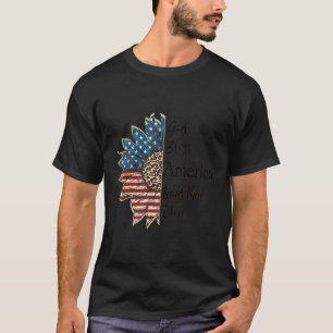 Gott segne Amerika Patriotic 4. Juli USA Flagge T-Shirt