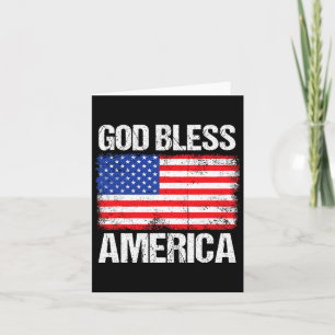 Gott segne Amerika Patriotisch Frohes 4. Juli für  Karte