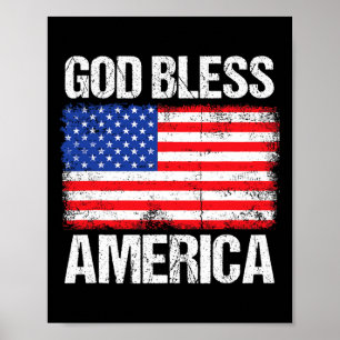 Gott segne Amerika Patriotisch Frohes 4. Juli für Poster