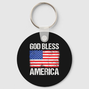 Gott segne Amerika Patriotisch Frohes 4. Juli für Schlüsselanhänger
