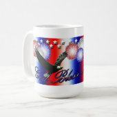 Gott segne Amerika Patriotische amerikanische Tass Kaffeetasse (Vorderseite Links)