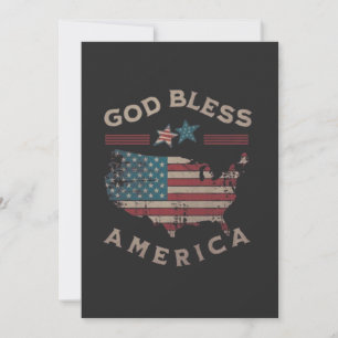 Gott segne Amerika Patriotische Einladung - Vintag