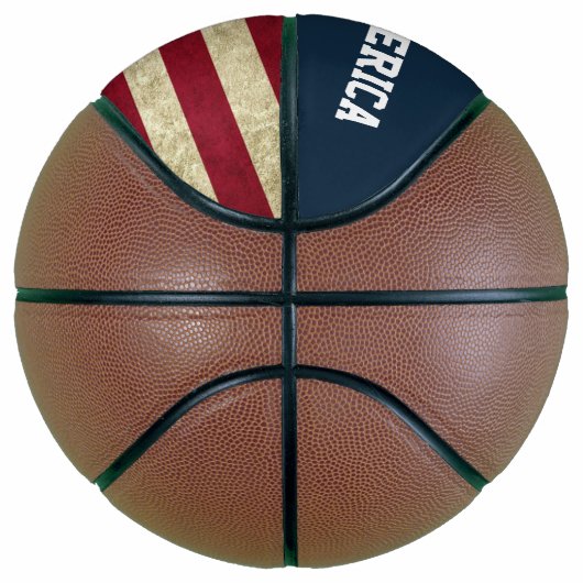 Gott segne Amerika - Patriotische Flagge Basketball (Rechts)