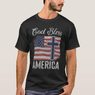 Gott segne Amerika Patriotische Flagge der USA T-Shirt