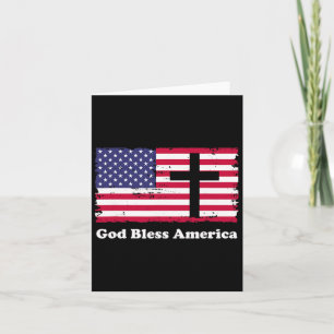 Gott segne Amerika Patriotische Flagge mit Kreuz Karte