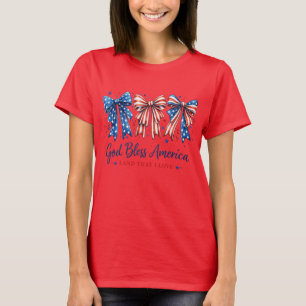 Gott segne Amerika Patriotischer Bogen zum vierten T-Shirt