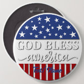 Gott segne Amerika, Patriotisches Design Button (Vorne & Hinten)