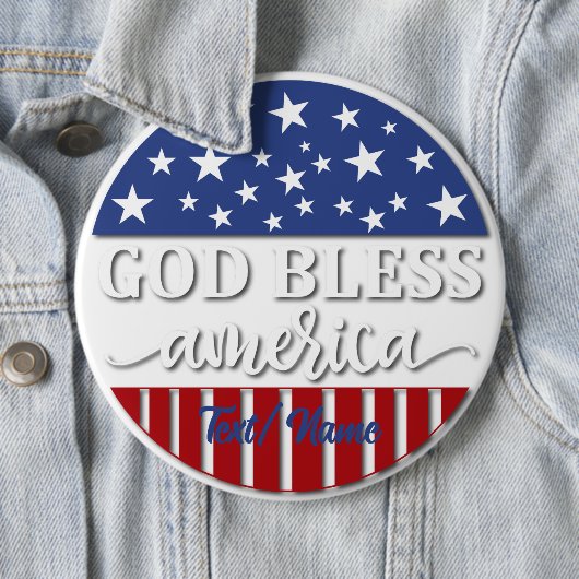 Gott segne Amerika, Patriotisches Design Button (Beispiel)
