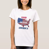 Gott segne Amerika | Patriotisches Design T-Shirt (Vorderseite)
