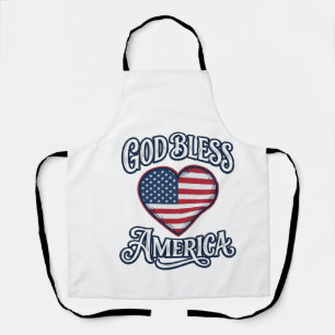 Gott segne Amerika Patriotisches Herz-Shirt-Design Schürze