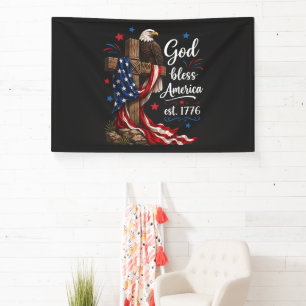 Gott segne Amerika Patriotisches Kreuz Banner
