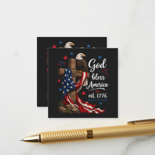 Gott segne Amerika Patriotisches Kreuz Begleitkarte