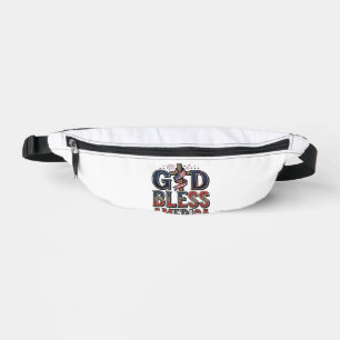 Gott segne Amerika Patriotisches Kreuz Vintage-Shi Bauchtasche