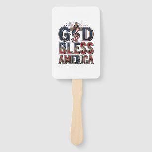 Gott segne Amerika Patriotisches Kreuz Vintage-Shi Fächer