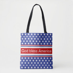 Gott segne Amerika Patriotisches Muster Tasche