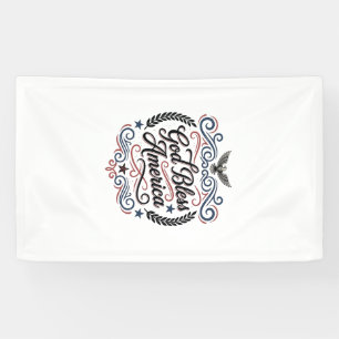 Gott segne Amerika Patriotisches Vintage-Adler-T-S Banner