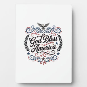 Gott segne Amerika Patriotisches Vintage-Adler-T-S Fotoplatte