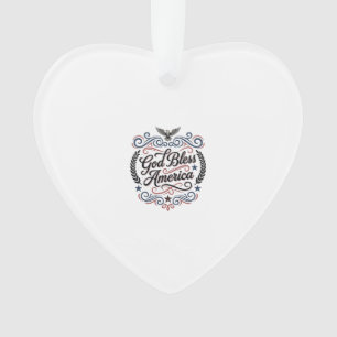 Gott segne Amerika Patriotisches Vintage-Adler-T-S Ornament