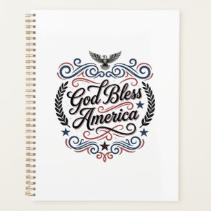 Gott segne Amerika Patriotisches Vintage-Adler-T-S Planer