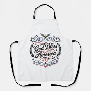 Gott segne Amerika Patriotisches Vintage-Adler-T-S Schürze
