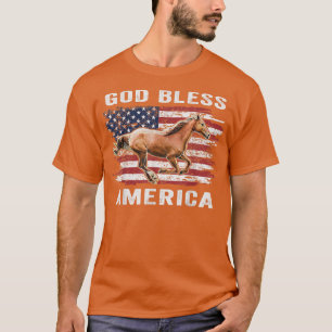 "Gott segne Amerika Pferd" - Amerikanische Flagge T-Shirt