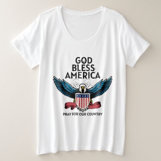 Gott segne Amerika Plus Größe Große Größe T-Shirt (Design vorne)
