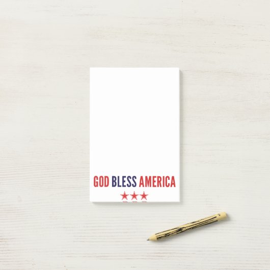 Gott segne Amerika Post-it Klebezettel (Auf Schreibtisch)