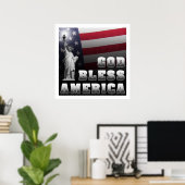 Gott segne Amerika Poster (Heimbüro)