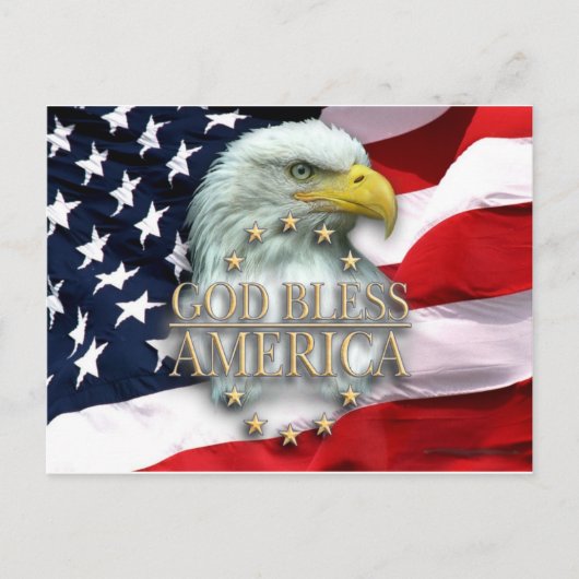 Gott segne Amerika Postkarte (Vorderseite)