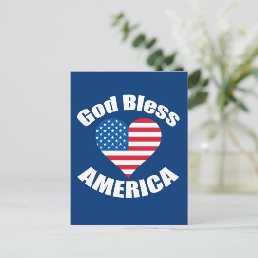 Gott segne Amerika Postkarte (Stehend Vorderseite)