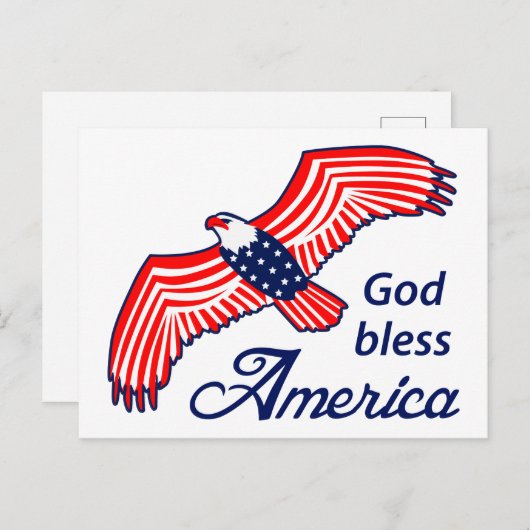 Gott segne Amerika Postkarte (Vorne/Hinten)