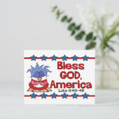 Gott segne, Amerika Postkarte (Stehend Vorderseite)