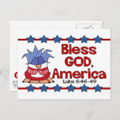 Gott segne, Amerika Postkarte (Vorne/Hinten)