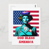 Gott segne Amerika Postkarte (Vorne/Hinten)